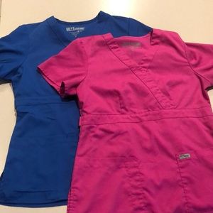 SET of 2Greys Scrub Tops